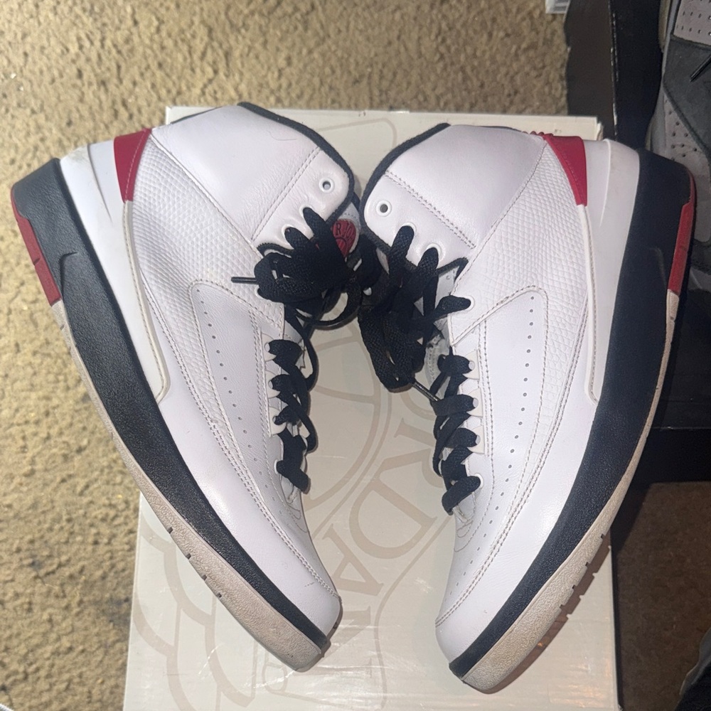 Jordan White and Black High-Top Sneakers - Picture 2 of 6